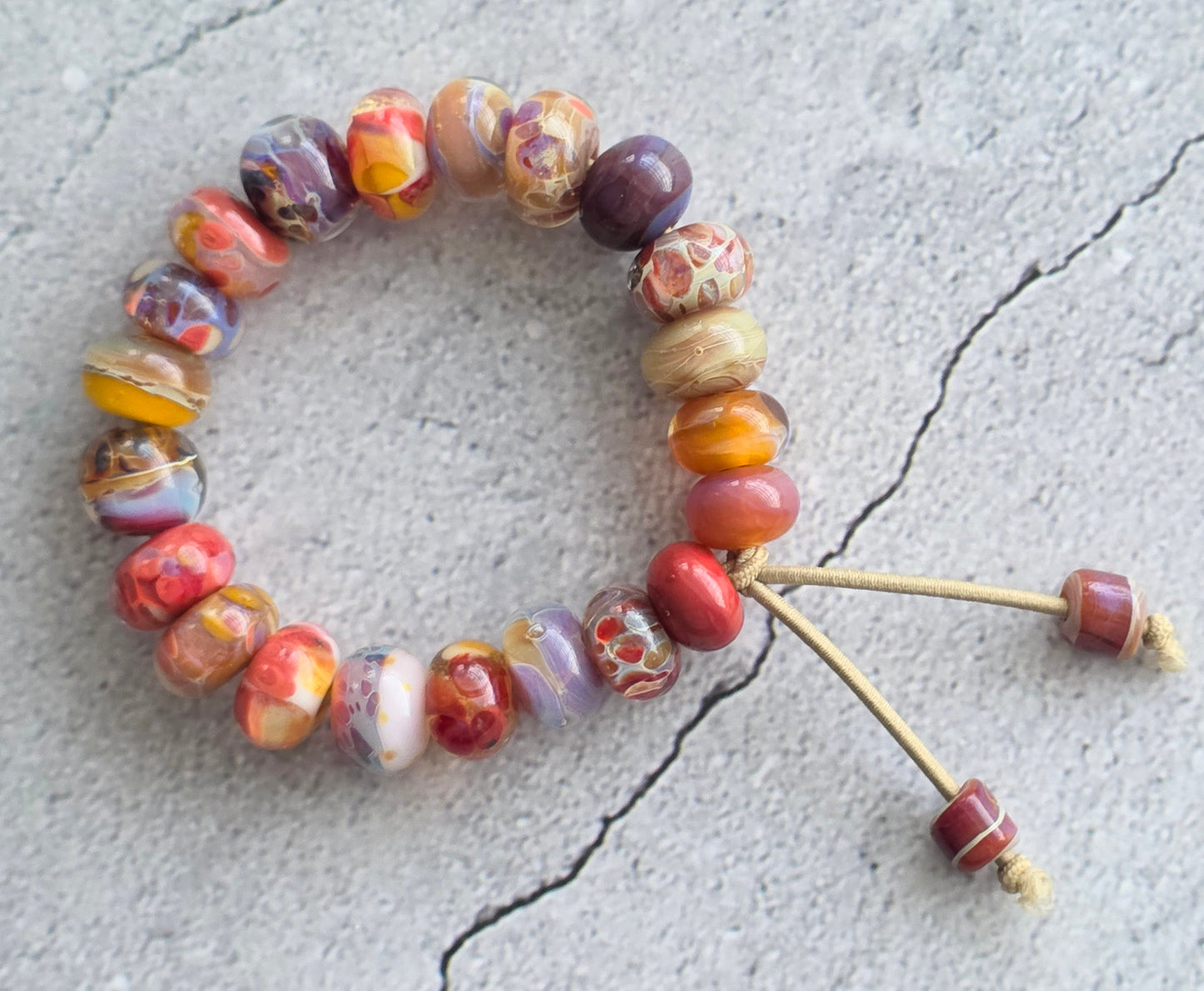 Handmade Lampwork Bead Stretch Bracelet