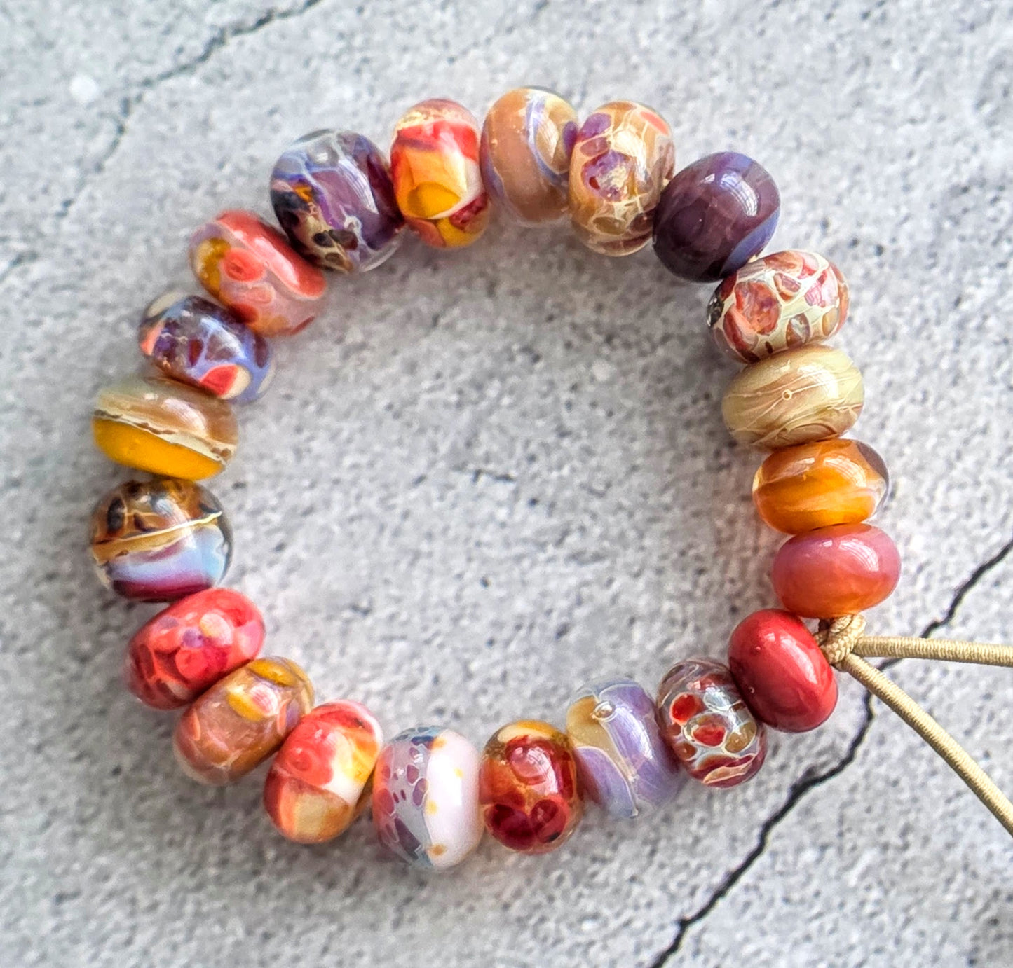 Handmade Lampwork Bead Stretch Bracelet