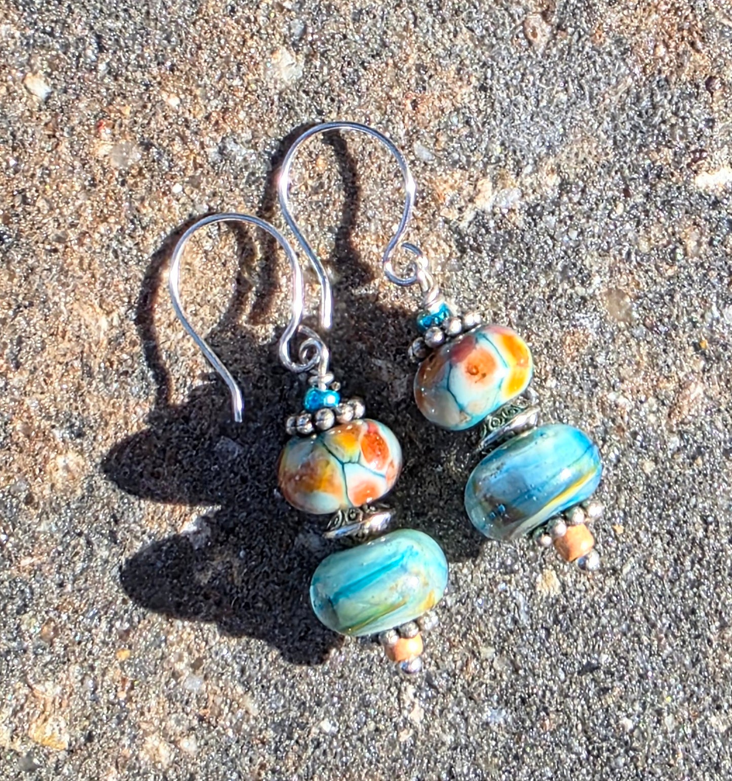 Tranquility Lampwork Bead Earrings