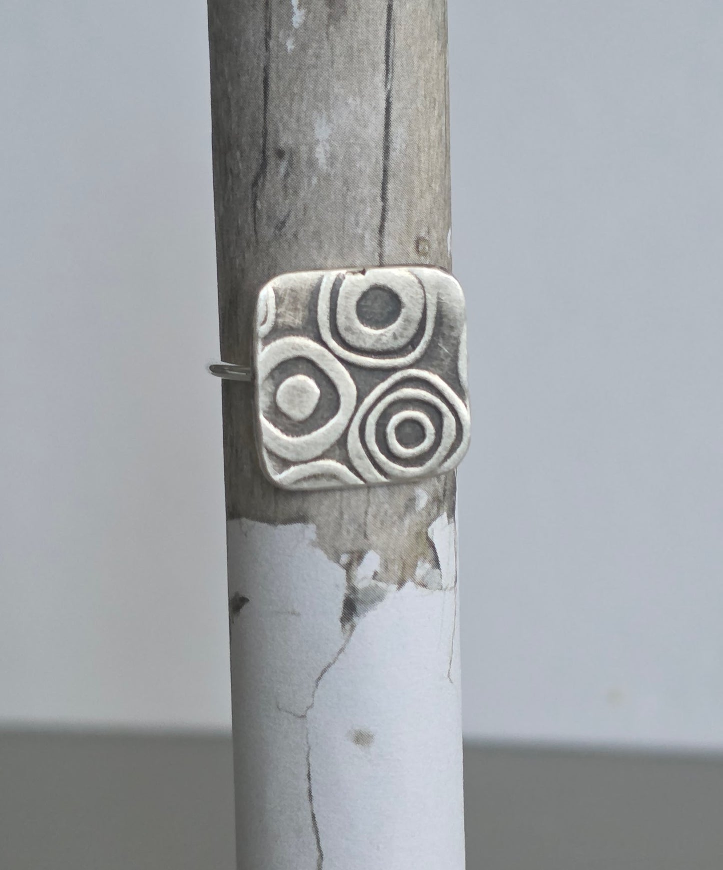 Square Gets the Circle- Sterling Silver Ring