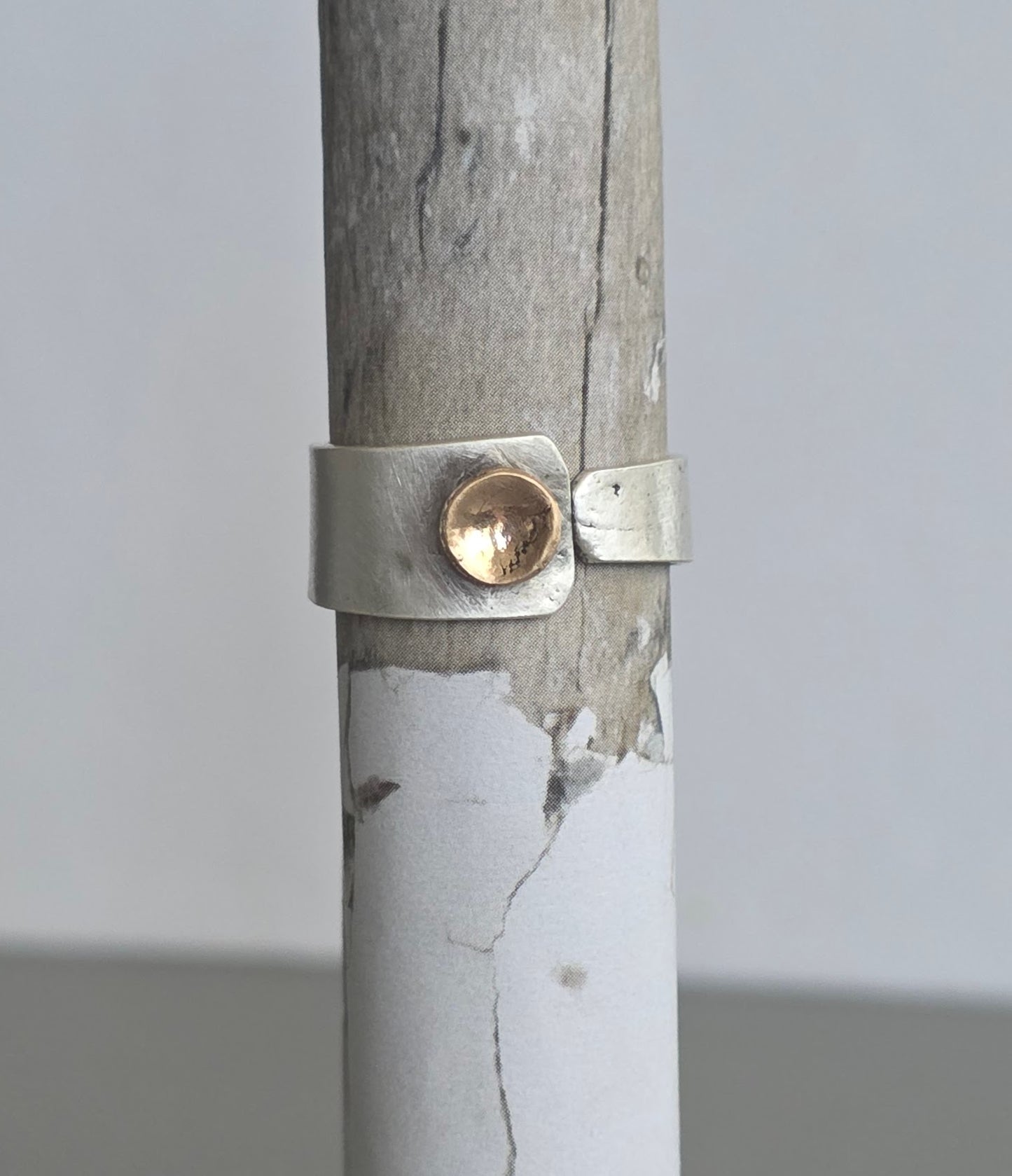 Modern Mixed Metal Ring- Adjustable
