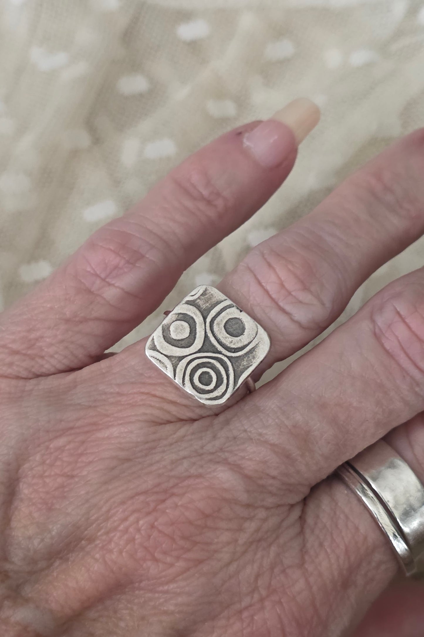 Square Gets the Circle- Sterling Silver Ring