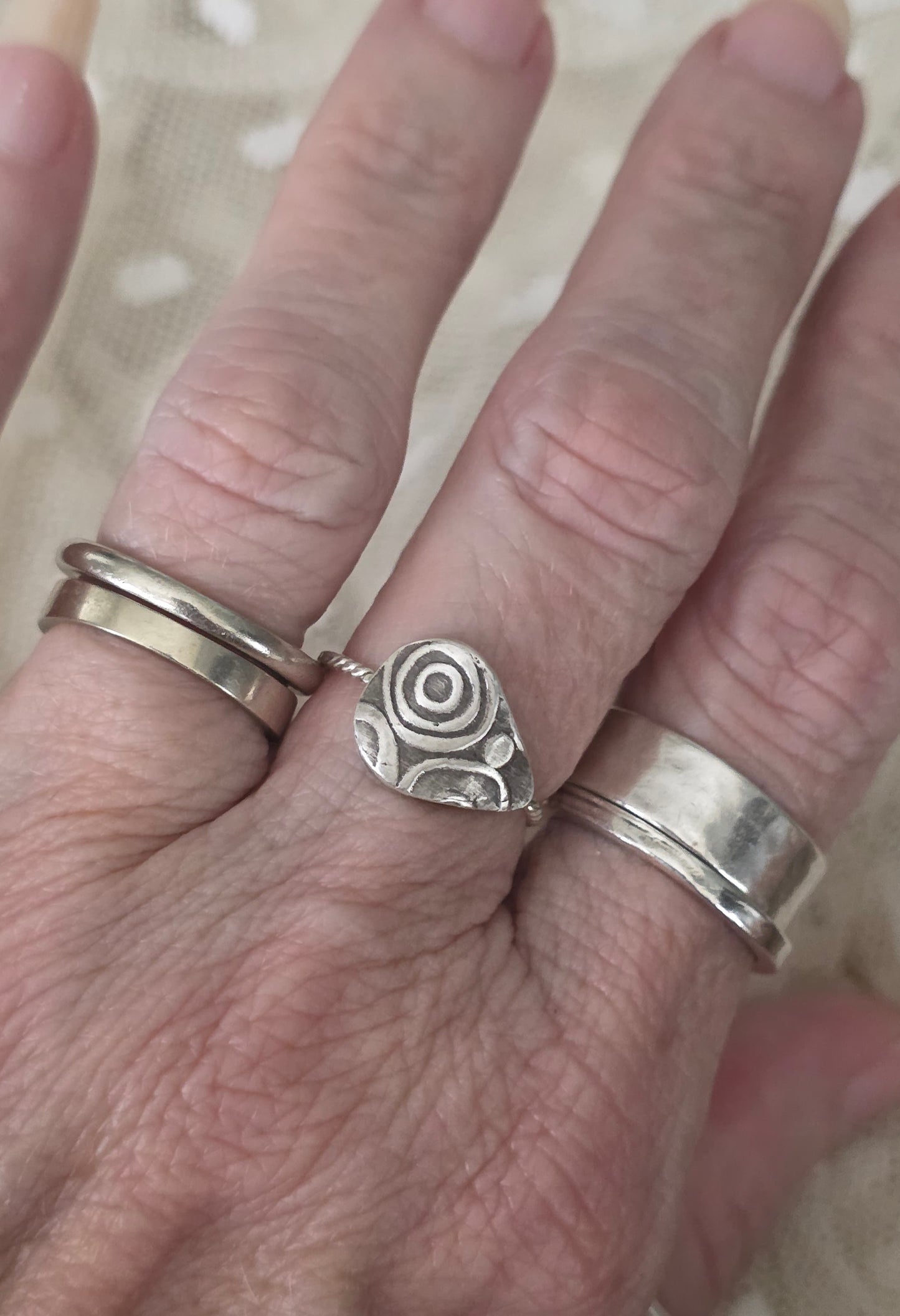Teardrop on the Side- Sterling Silver Ring