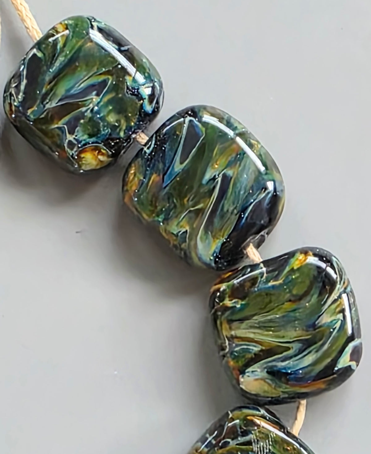 Lampwork Bead set of 10 Tabs