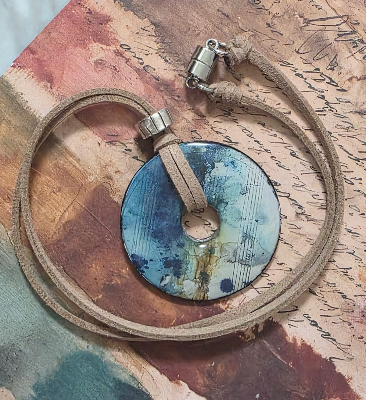 Washer Necklace in Blues