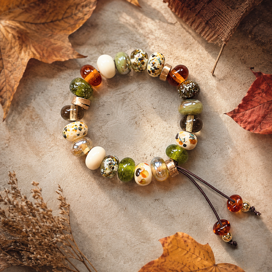 Handmade Lampwork Bead Stretch Bracelet