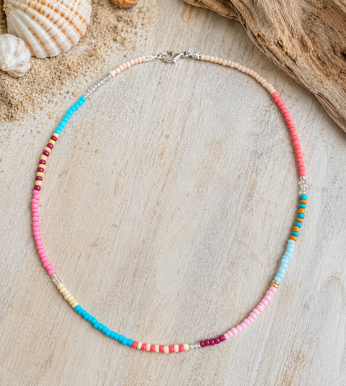 Color Pop Seed Bead Necklace – 17 Inches