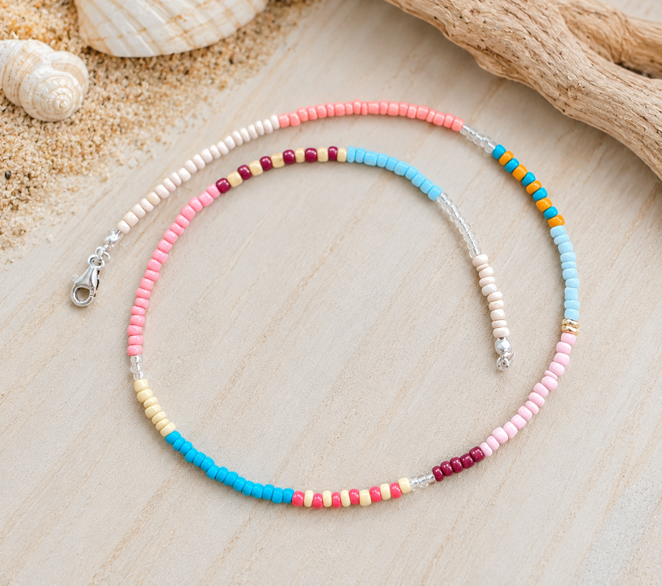 Color Pop Seed Bead Necklace – 17 Inches