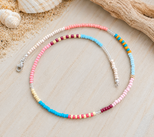 Color Pop Seed Bead Necklace – 17 Inches