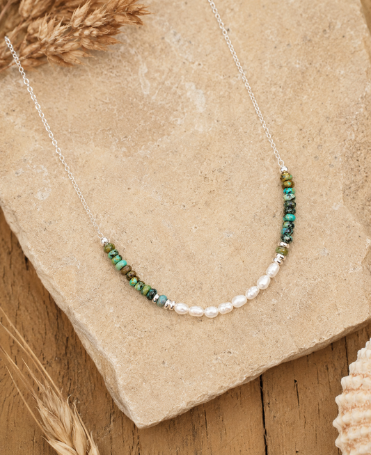 Turquoise and Freshwater Pearl Necklace