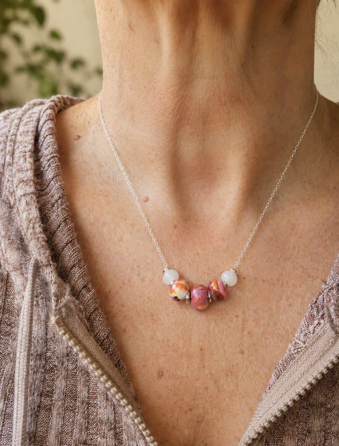 Glass Lampwork Bead Necklace