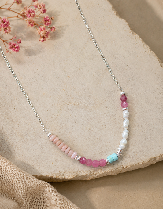 Mixed Gemstone Chain Necklace