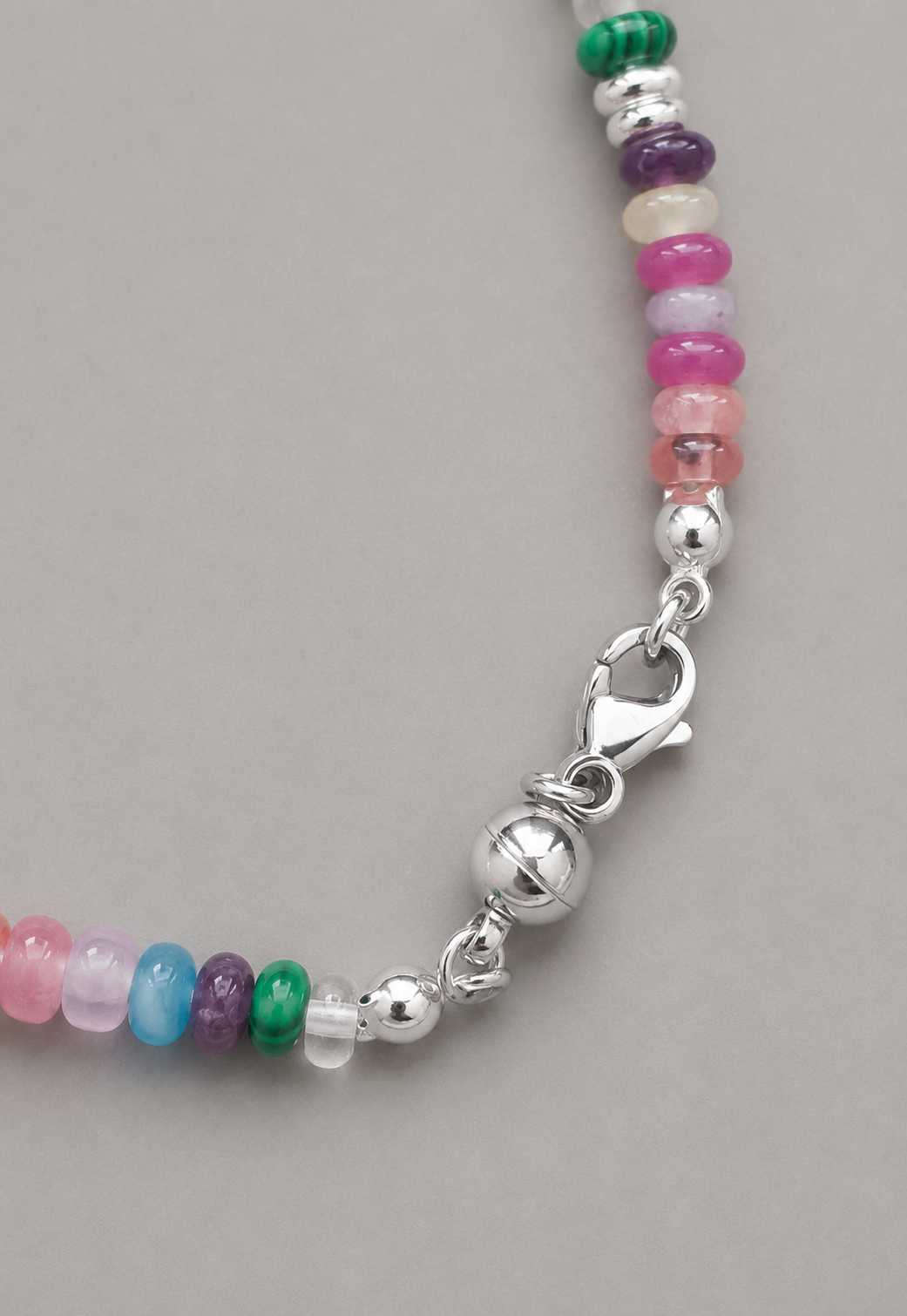 Mixed Gemstone Beaded Necklace – Sterling Silver or Gold Filled