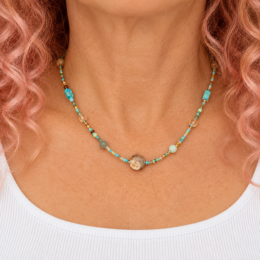 Desert Sky Gemstone Necklace | 18" Sterling Silver Necklace
