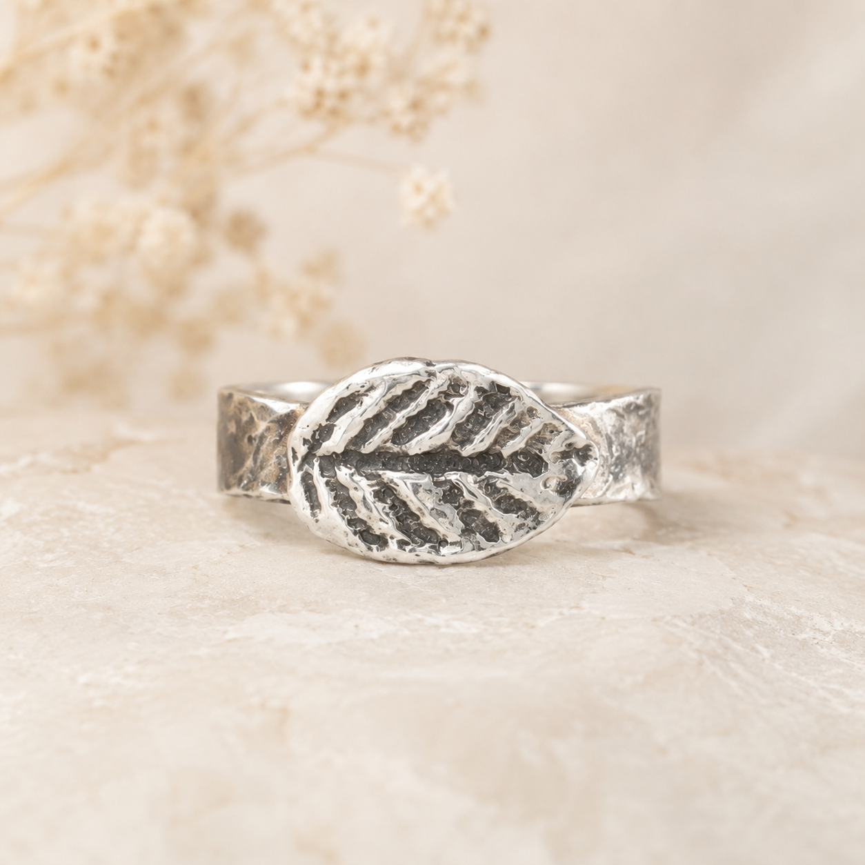 Sterling Silver Leaf Stacking Ring