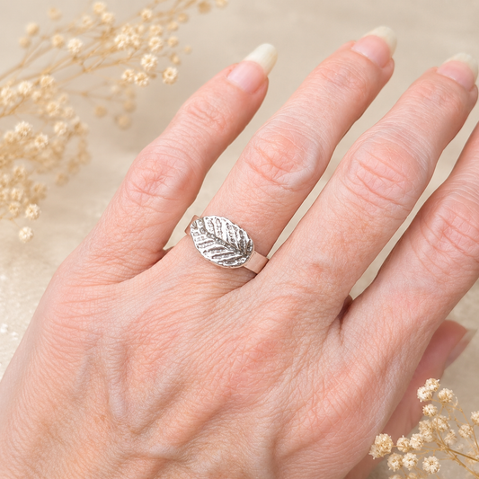 Sterling Silver Leaf Stacking Ring