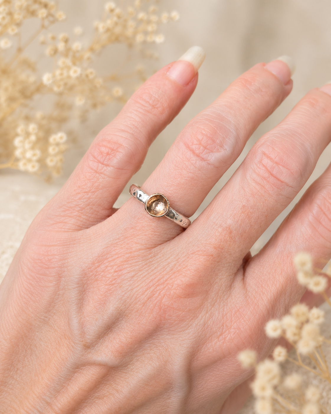 Bronze and Sterling Silver Stacking Ring