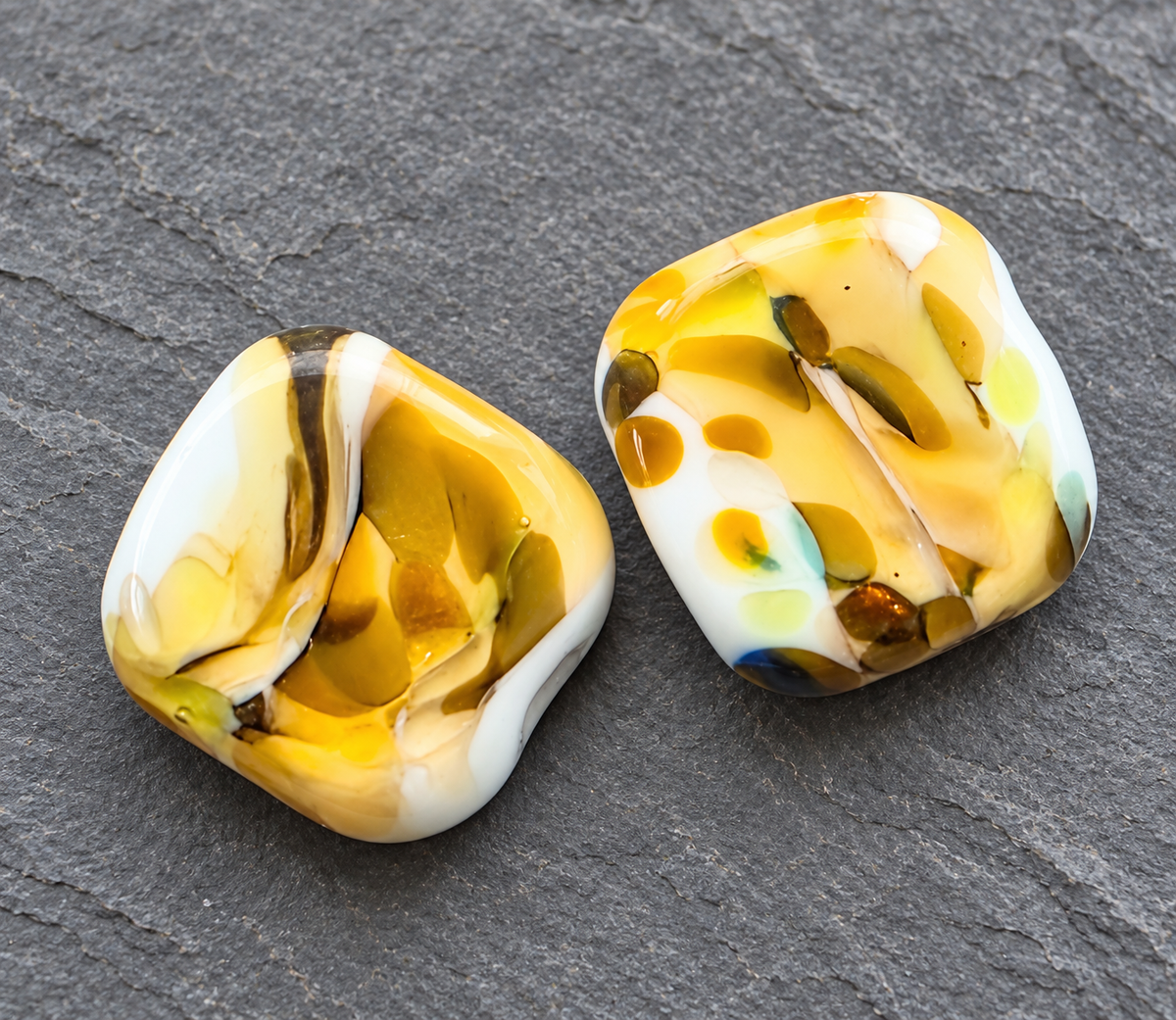 Lampwork Beads- Topaz Pair
