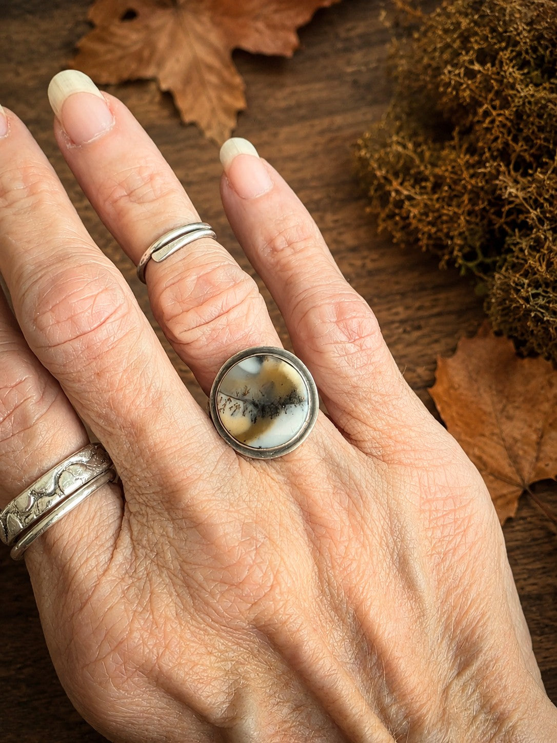 Sterling Silver Dendritic Agate Ring