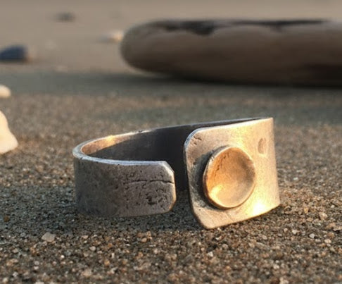 Sterling and Bronze Rustic Ring