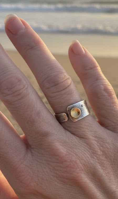 Sterling and Bronze Rustic Ring